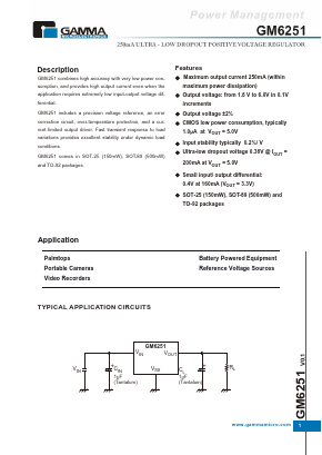 GM6251-4.5T92B_ Datasheet PDF Gamma Microelectronics Inc.