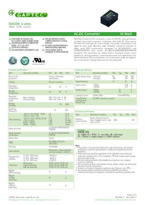 10ACEW_15S4 Datasheet PDF GAPTEC Electronic GmbH 