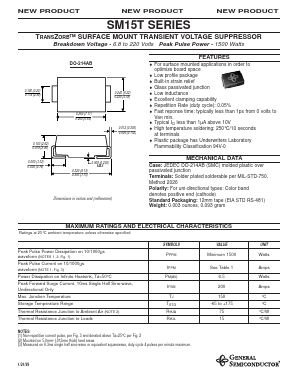 SM15T7V5A Datasheet PDF General Semiconductor