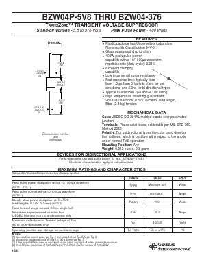 BZW04-188B Datasheet PDF General Semiconductor