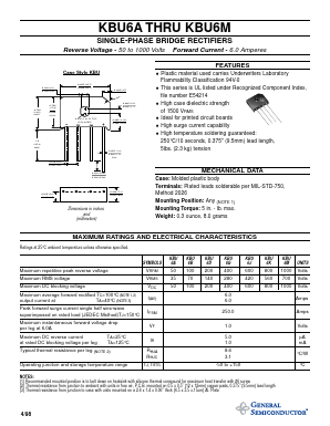 KBU6A Datasheet PDF General Semiconductor