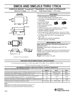 SMCJ18A Datasheet PDF General Semiconductor