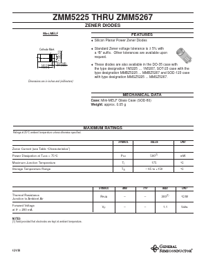 ZMM5232 Datasheet PDF General Semiconductor