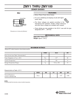 ZMY22 Datasheet PDF General Semiconductor
