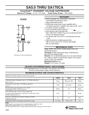 SA70 Datasheet PDF General Semiconductor