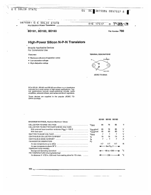 BD181 Datasheet PDF General Semiconductor
