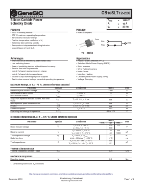 GB10SLT12-220 Datasheet PDF GeneSiC Semiconductor, Inc.