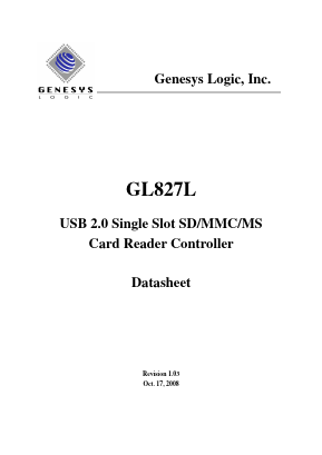 GL827L-OGG Datasheet PDF GENESYS LOGIC