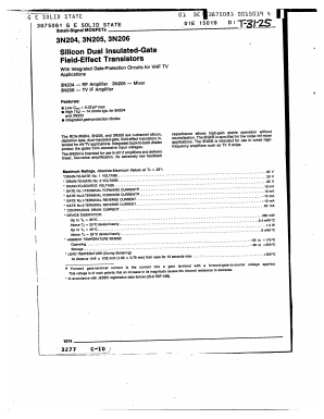 3N204 Datasheet PDF GE Solid State