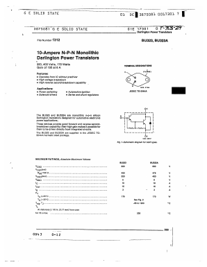 BU323 Datasheet PDF GE Solid State