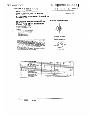 IRFF110 Datasheet PDF GE Solid State