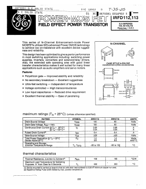 IRFD112 Datasheet PDF GE Solid State