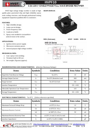 HVPF10 Datasheet PDF getedz electronics