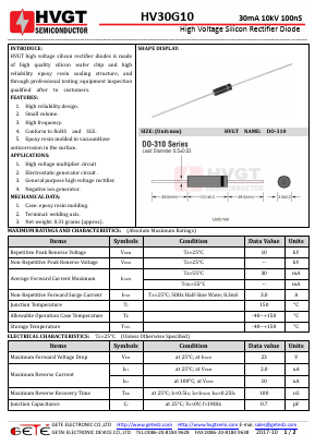 HV30G10 Datasheet PDF getedz electronics