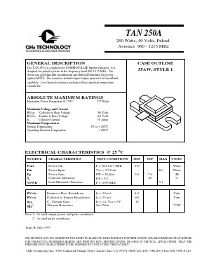 TAN250A Datasheet PDF GHz Technology