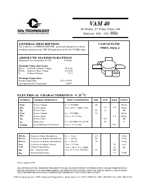 VAM40 Datasheet PDF GHz Technology