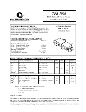 TPR1000 Datasheet PDF GHz Technology