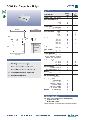 HCD370/ERFN Datasheet PDF Golledge Electronics Ltd