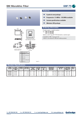 GSF-7545S20B Datasheet PDF Golledge Electronics Ltd