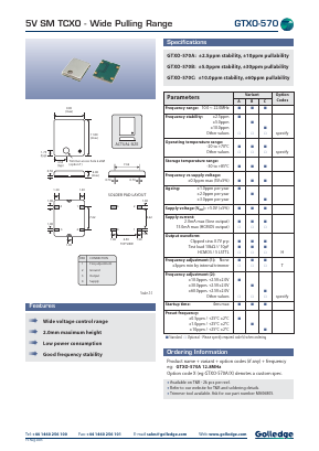 GTXO-570A Datasheet PDF Golledge Electronics Ltd