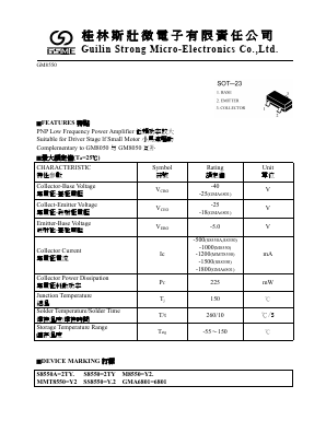 GM8550 Datasheet PDF Guilin Strong Micro-Electronics Co., Ltd.