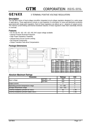 GE7809 Datasheet PDF GTM CORPORATION
