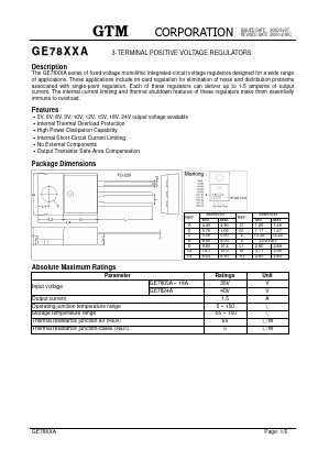 GE7818A Datasheet PDF GTM CORPORATION