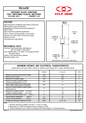 RG10JGE Datasheet PDF Gulf Semiconductor