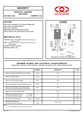 SB8100FCT Datasheet PDF Gulf Semiconductor