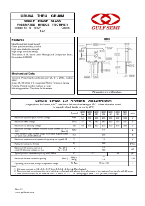 GBU8M Datasheet PDF Gulf Semiconductor