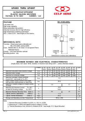 UF4001 Datasheet PDF Gulf Semiconductor