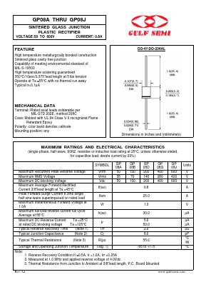 GP08J Datasheet PDF Gulf Semiconductor