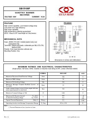 SB15100F Datasheet PDF Gulf Semiconductor