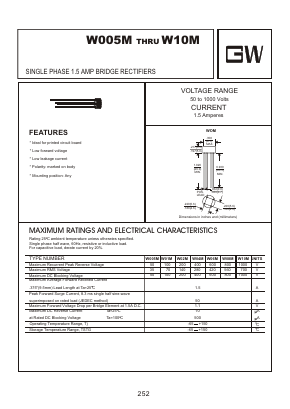 W04M Datasheet PDF Goodwork Semiconductor Co., Ltd.
