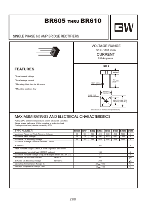 BR610 Datasheet PDF Goodwork Semiconductor Co., Ltd.