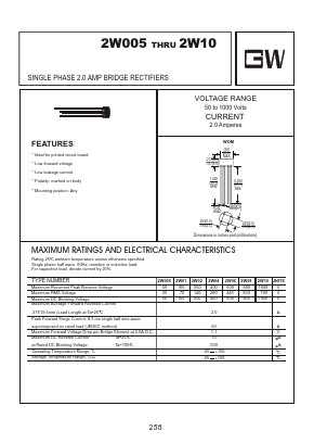 2W04 Datasheet PDF Goodwork Semiconductor Co., Ltd.