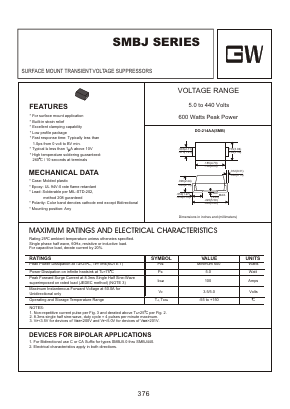 SMBJ70 Datasheet PDF Goodwork Semiconductor Co., Ltd.