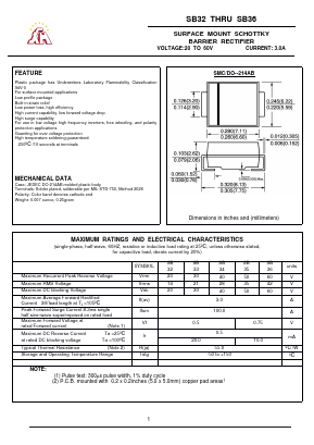 SB33 Datasheet PDF Gaomi Xinghe Electronics Co., Ltd.