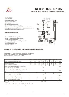 SF1001 Datasheet PDF Gaomi Xinghe Electronics Co., Ltd.
