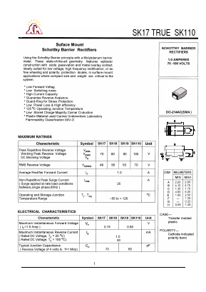 SK19 Datasheet PDF Gaomi Xinghe Electronics Co., Ltd.