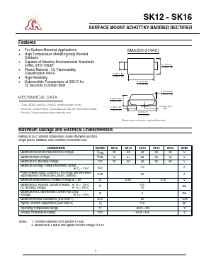 SK16 Datasheet PDF Gaomi Xinghe Electronics Co., Ltd.