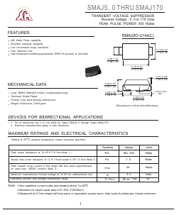 SMAJ70 Datasheet PDF Gaomi Xinghe Electronics Co., Ltd.