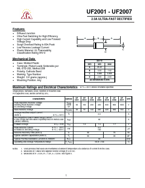 UF2007 Datasheet PDF Gaomi Xinghe Electronics Co., Ltd.