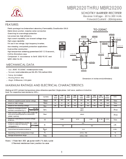 MBR2020 Datasheet PDF Gaomi Xinghe Electronics Co., Ltd.