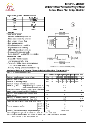MB6F Datasheet PDF Gaomi Xinghe Electronics Co., Ltd.