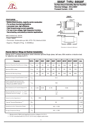 SS52F Datasheet PDF Gaomi Xinghe Electronics Co., Ltd.