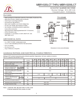 MBR10100LCT Datasheet PDF Gaomi Xinghe Electronics Co., Ltd.
