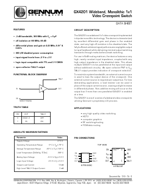 GX4201-CKA Datasheet PDF Gennum -> Semtech