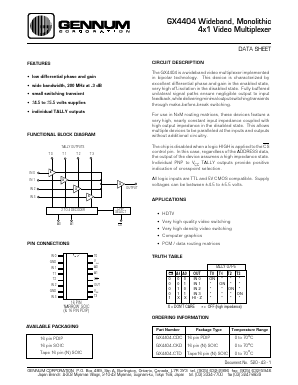 GX4404-CTD Datasheet PDF Gennum -> Semtech