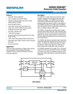 GS9024-CTB Datasheet PDF Gennum -> Semtech